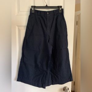 Uniqlo Wide Leg Cropped Linen/Cotton Pants Sz S